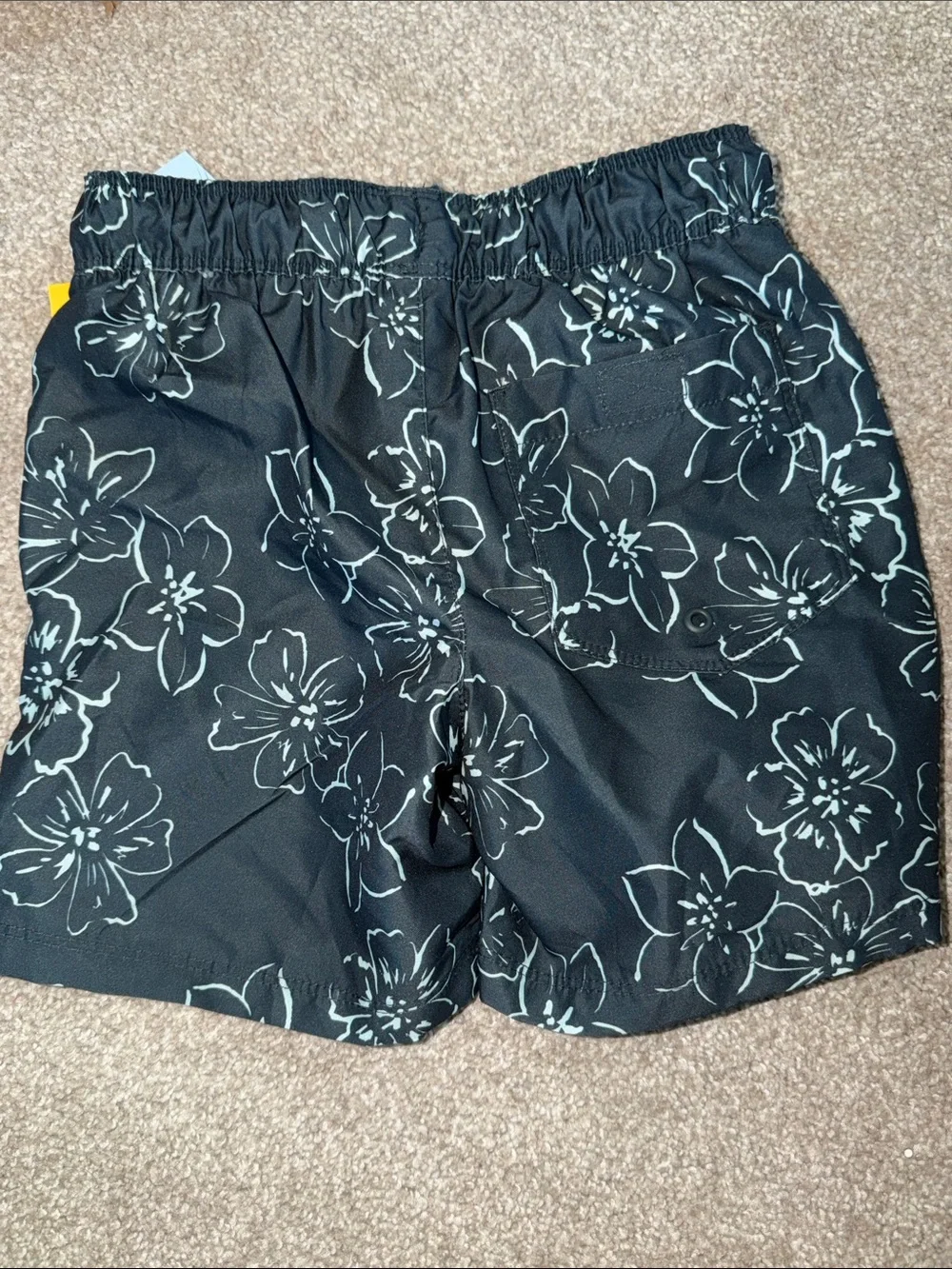 NWT boys floral swim trunks with lining drawstring and pockets small 6/7